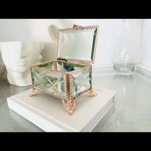 Rose Gold Glass Jewelry Box